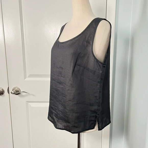 Citron Santa Monica 100% linen black tank size M - Picture 8 of 11
